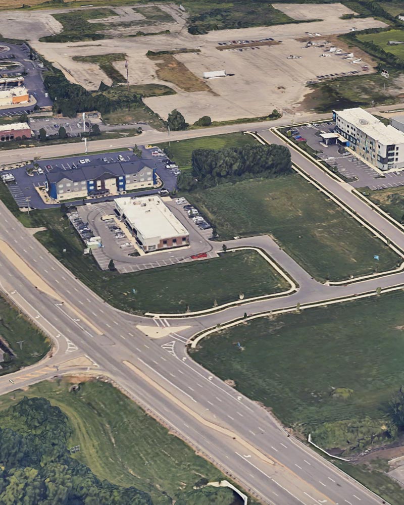 Aerial photo of Monroe, Ohio, route 63 and I-75