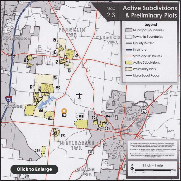 Five Cities area subdivision map